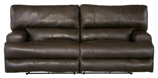 Catnapper Wembley - Italian Leather Match Power Lay Flat Reclining Sofa with Power Adjustable Headrest & Lumbar - Steel