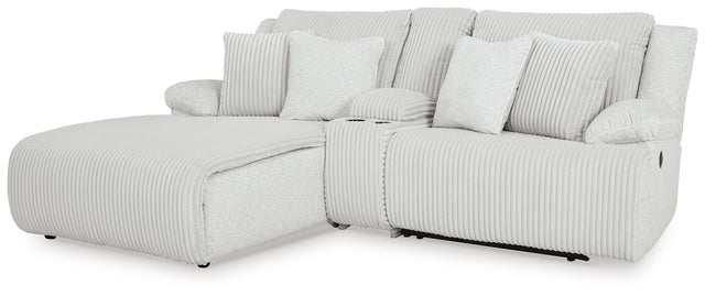 Ashley Top Tier - Alloy - 3-Piece Reclining Sectional Sofa With Laf Chaise