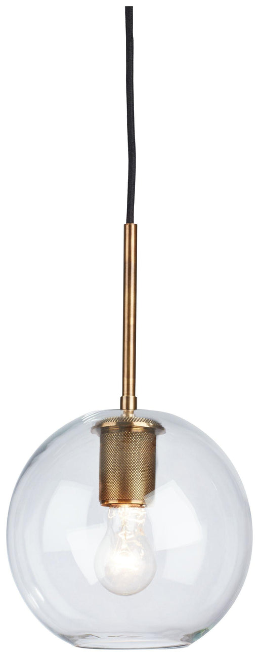 Ashley Cordunn Glass Pendant Light (1/CN) - Clear/Brass