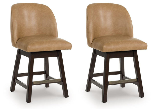Ashley Neymorton UPH Swivel Barstool (2/CN) - Dark Grayish Brown