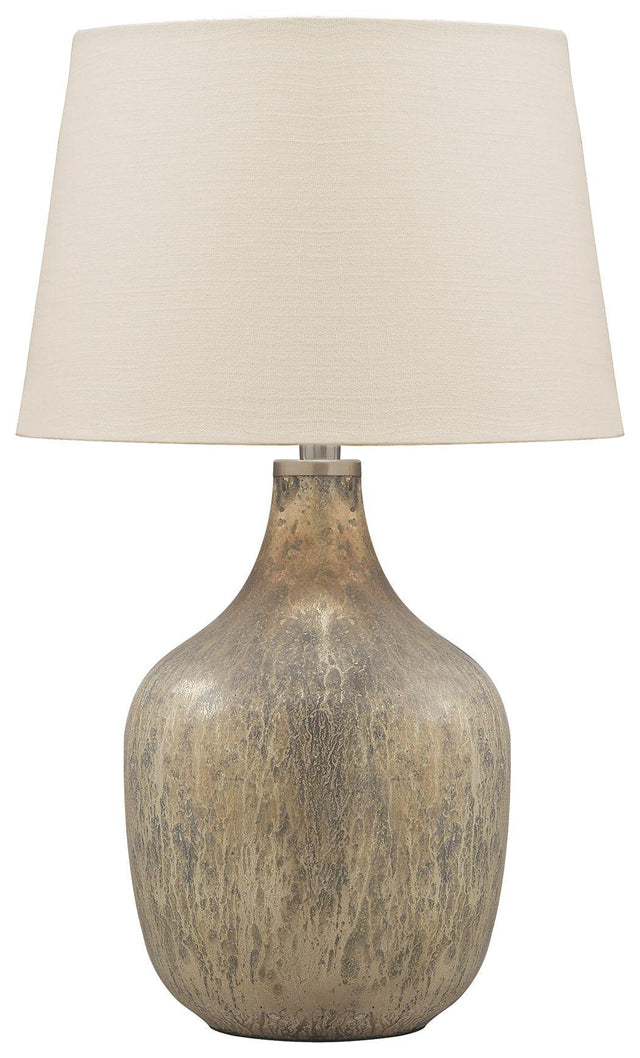 Ashley Mari Glass Table Lamp (1/CN) - Gray/Gold Finish