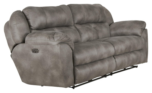 Catnapper Ferrington - Power Lay Flat Reclining Sofa with Power Adjustable Headrest & Lumbar - Steel