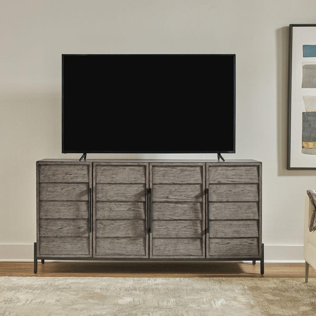 Liberty Furniture Pelicans Buff - 74" Accent TV Console - Gray