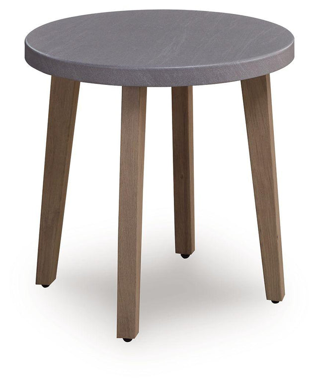 Ashley Harmony Headlands Round End Table - Natural/Gray