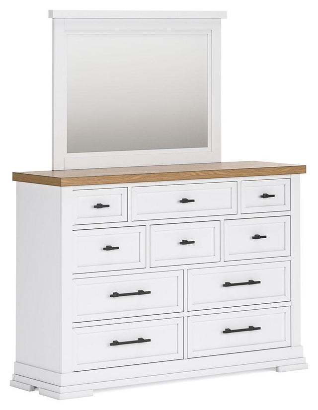 Ashley Ashbryn - White / Natural - Dresser And Mirror