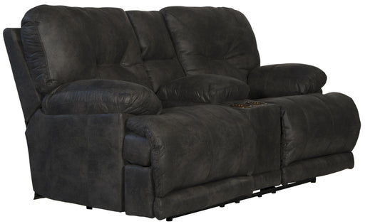 Catnapper Voyager - Lay Flat Console Reclining Loveseat - Slate - Fabric