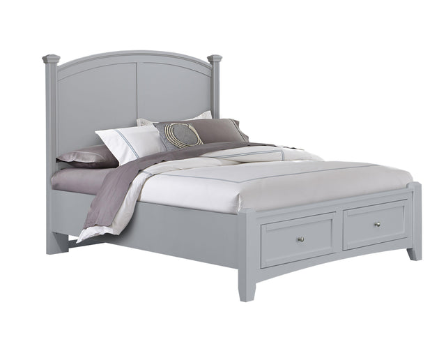 Vaughan-Bassett Bonanza - Queen Post Bed With Footboard Storage - Gray