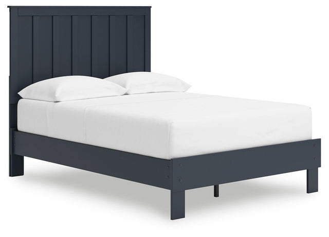 Ashley Simmenfort - Navy Blue - Full Platform Bed With Panel Headboard