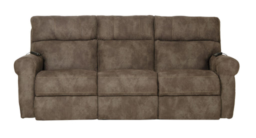 Catnapper Tranquility - Power Headrest Power Lay Flat Reclining Sofa With DDT / CR3 Heat / Massage / Lumbar - Pewter - Faux Leather