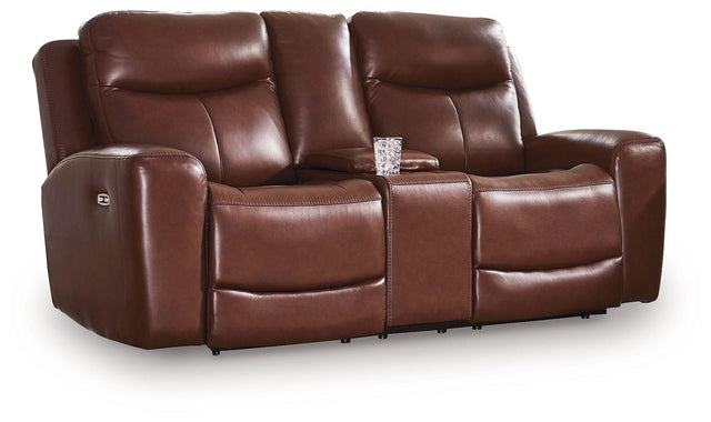Ashley Next Move PWR REC Loveseat/CON/ADJ HDRST - Mahogany