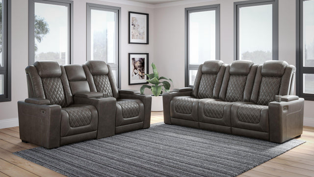 Ashley Hyllmont - Gray - 2 Pc. - Power Sofa, Loveseat