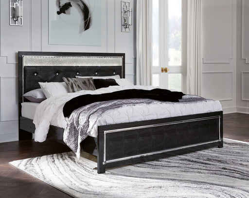 Ashley Kaydell - Black - King Upholstered Glitter Panel Bed