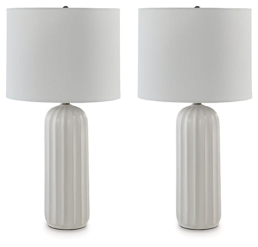 Ashley Clarkland Ceramic Table Lamp (2/CN) - White