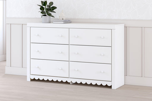 Ashley Mollviney Six Drawer Dresser - White