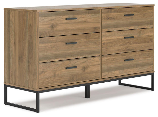 Ashley Deanlow Six Drawer Dresser - Honey