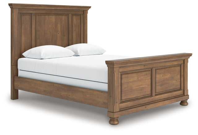 Ashley Feddinger - Queen Panel Bed - Medium Brown