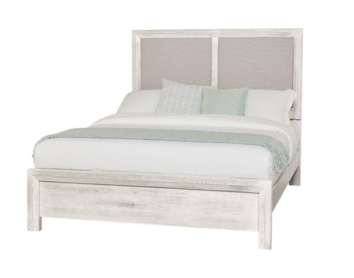 Vaughan-Bassett Custom Express - Queen Upholstered Bed - Pebble Grey / Weathered White