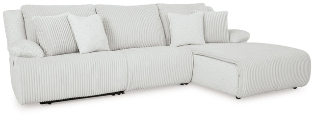 Ashley Top Tier - Alloy - 3-Piece Reclining Sectional Sofa With Raf Press Back Chaise