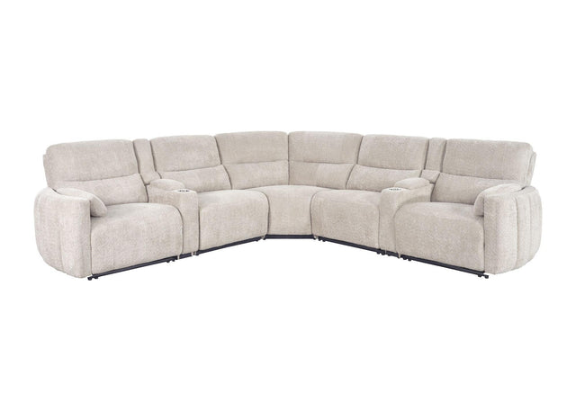 Parker House Modesto - 6 Piece Modular Power Reclining Sectional With Power Adjustable Headrests - Buttercream