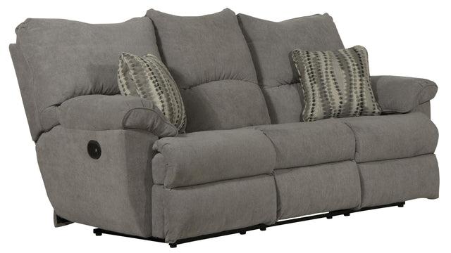 Catnapper Sadler - Power Lay Flat Reclining Sofa With Drop Down Table - Mica