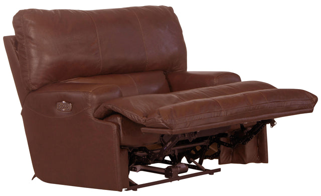 Catnapper Wembley - Italian Leather Match Power Lay Flat Recliner with Power Adjustable Headrest & Lumbar - Walnut