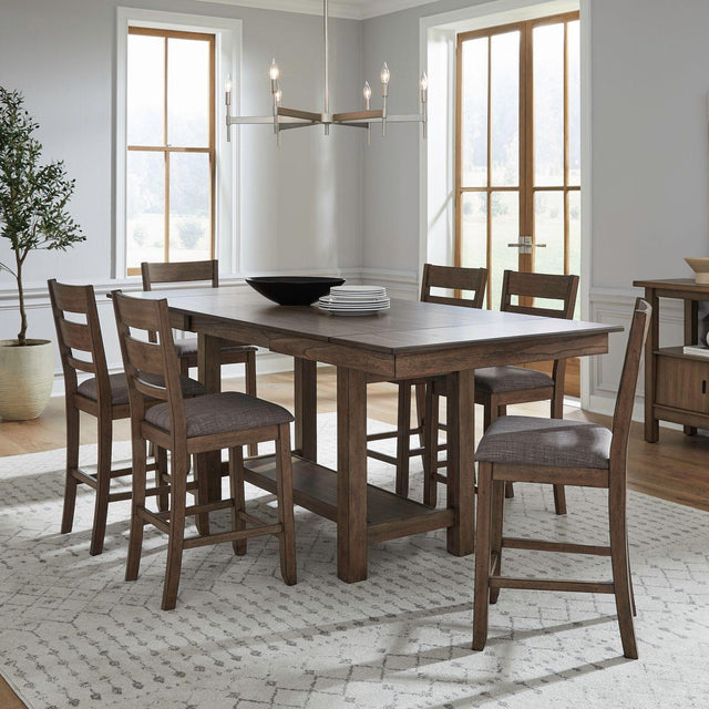 Liberty Furniture Brook Bay - Optional 7 Piece Gathering Trestle Table - Brown