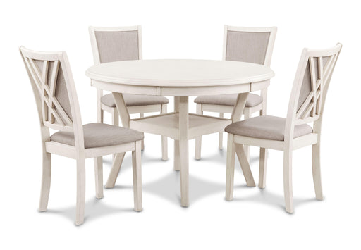 New Classic Furniture Amy - 5 Piece Round Dining Set - Bisque