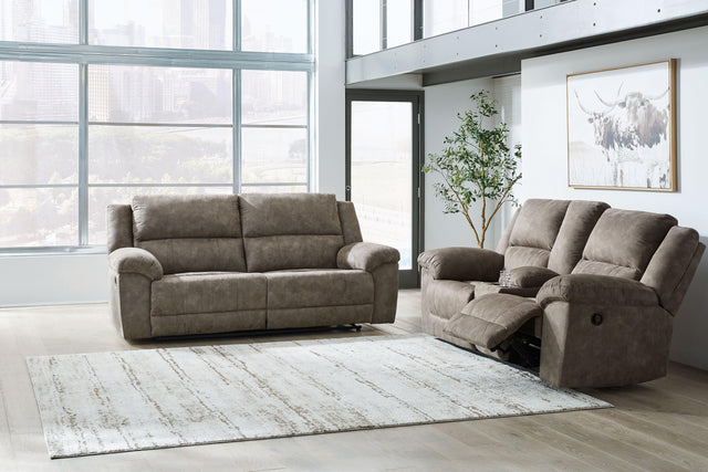 Ashley Laresview - Fossil - 2 Pc. - Reclining Sofa, Reclining Loveseat With Console