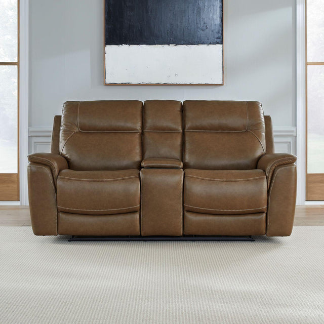 Liberty Furniture Collins - Loveseat With Console P3 & ZG - Brown
