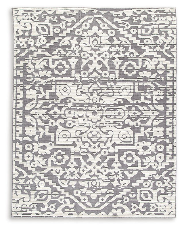 Ashley Oddetteley Large Rug - Gray/Ivory