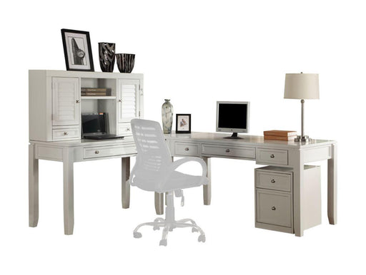 Parker House Boca - 5 Piece L Shape Desk With Lateral File And Hutch - Cottage White