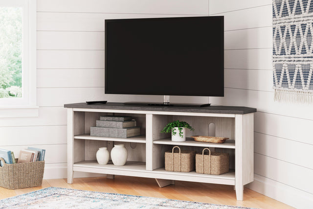 Ashley Dorrinson Medium Corner TV Stand - Two-tone