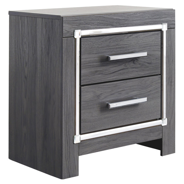 Ashley Lodanna Two Drawer Night Stand - Gray