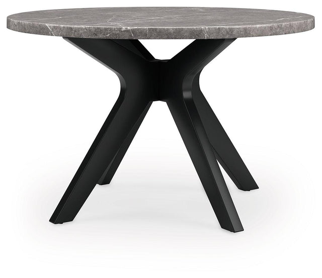 Ashley Glinari Round Dining Room Table - Taupe/Black