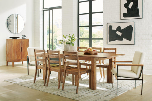 Ashley Dressonni - Brown - 10 Pc. - Rectangular Dining Table, 6 Side Chairs, 2 Arm Chairs, Bar Cabinet