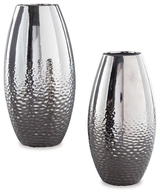 Ashley Dinesh Vase Set (2/CN) - Silver Finish