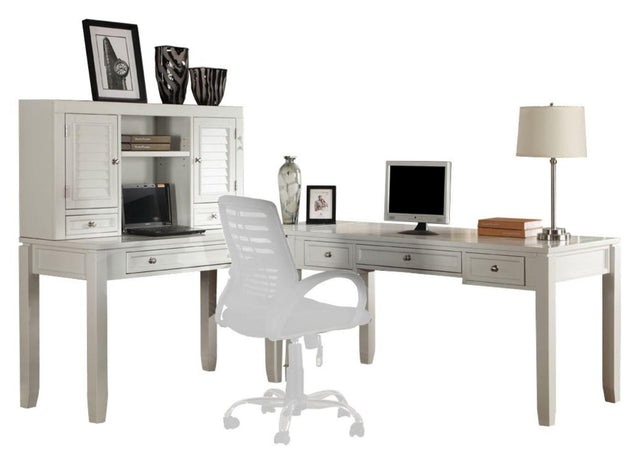 Parker House Boca - L Shape Desk With Hutch - Cottage White