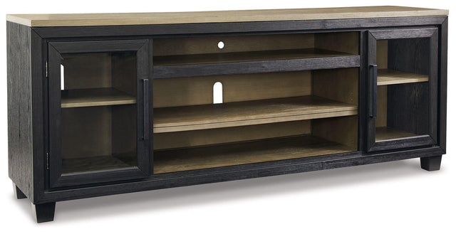 Ashley Foyland XL TV Stand w/Fireplace Option - Black/Brown