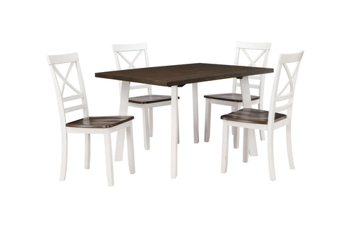 New Classic Furniture Ivy Lane - 5 Piece Dining Set Table & 4 Chairs - Buttermilk