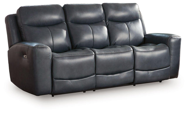 Ashley Next Move PWR REC Sofa with ADJ Headrest - Admiral