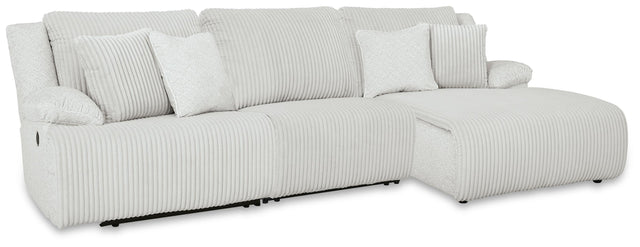Ashley Top Tier - 3-Piece Sectional Reclining Chofa With Raf Press Back Chaise - Alloy