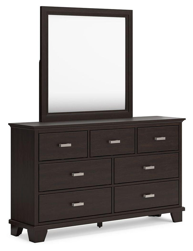 Ashley Covetown - Dark Brown - Dresser And Mirror