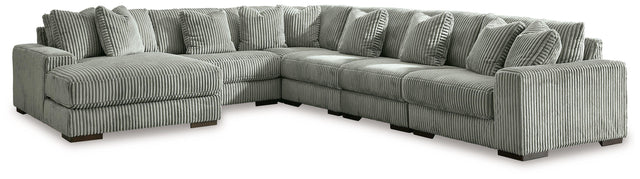 Ashley Lindyn - Fog - 6-Piece Sectional With Laf Corner Chaise