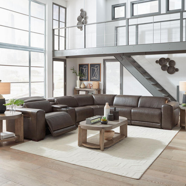 Liberty Furniture Deacon - 6 Piece Sectional - Boston Charcoal Leather