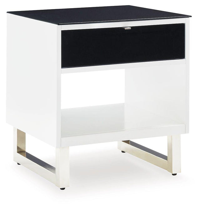 Ashley Gardoni Rectangular End Table - White/Black