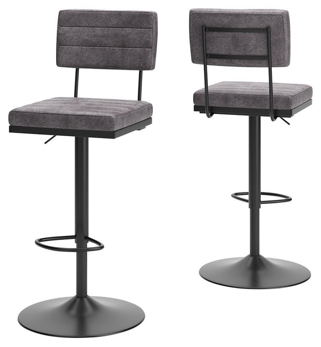 Ashley Strumford Tall Swivel Barstool (2/CN) - Gray/Black