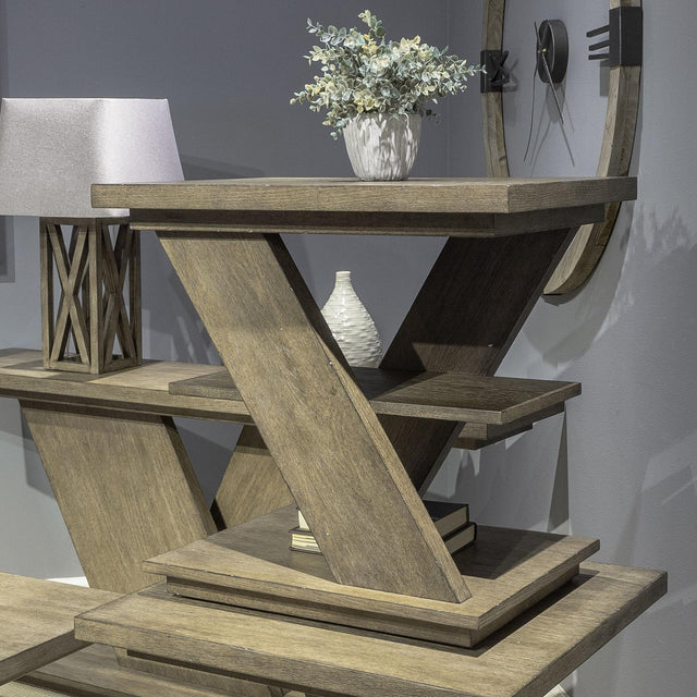 Liberty Furniture Aspen Sky - Chairside Table - Weathered Saddle Brown