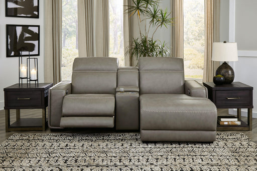 Ashley Correze - Gray - 3-Piece Power Reclining Sectional With Raf Back Chaise