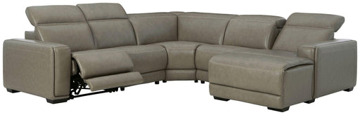 Ashley Correze - Gray - 5-Piece Power Reclining Sectional With Raf Back Chaise