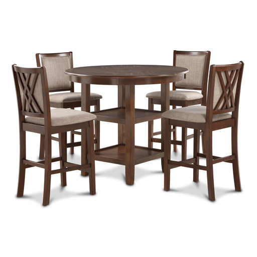 New Classic Furniture Amy - 5 Piece Counter Dining Set - Cherry